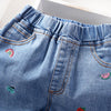 Girls Cartoon Solid Color Casual Jeans Wholesale - PrettyKid