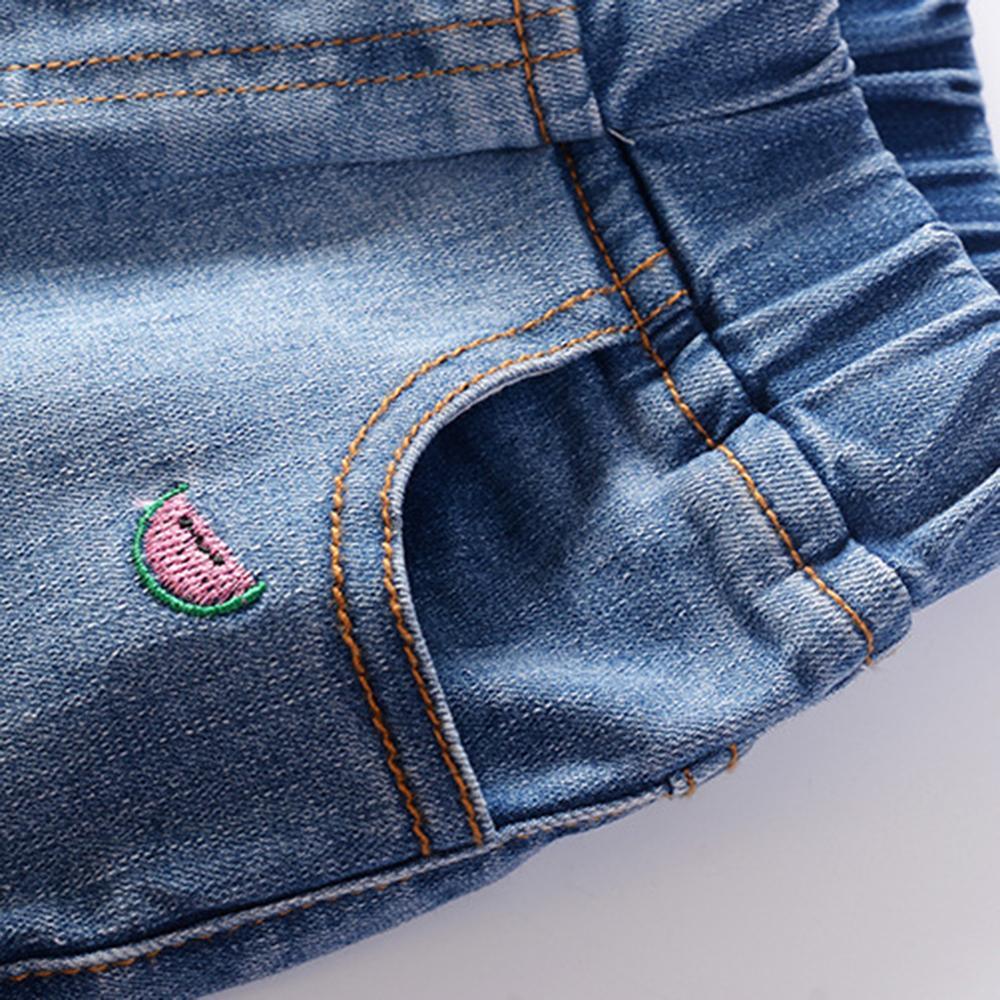 Girls Cartoon Solid Color Casual Jeans Wholesale - PrettyKid