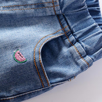 Girls Cartoon Solid Color Casual Jeans Wholesale - PrettyKid