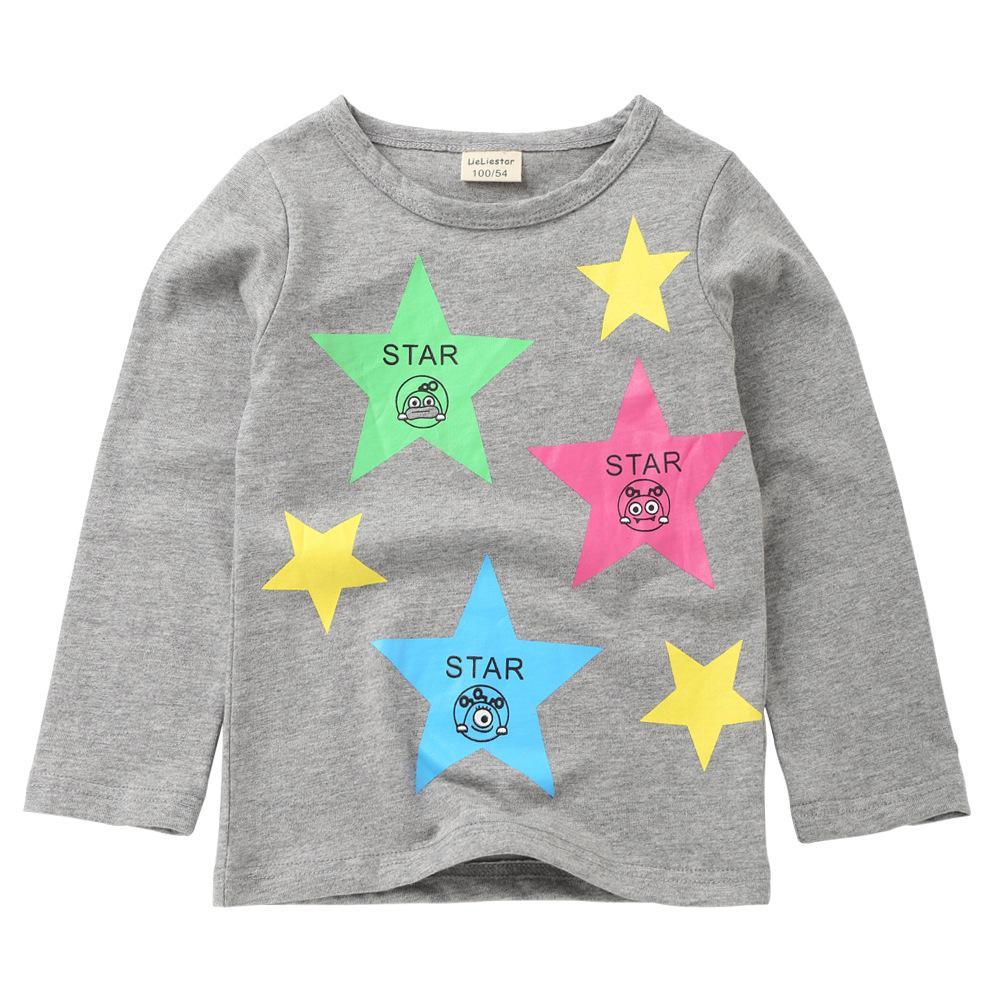 Unisex Cartoon Star Printed Long Sleeve Tops Wholesale - PrettyKid