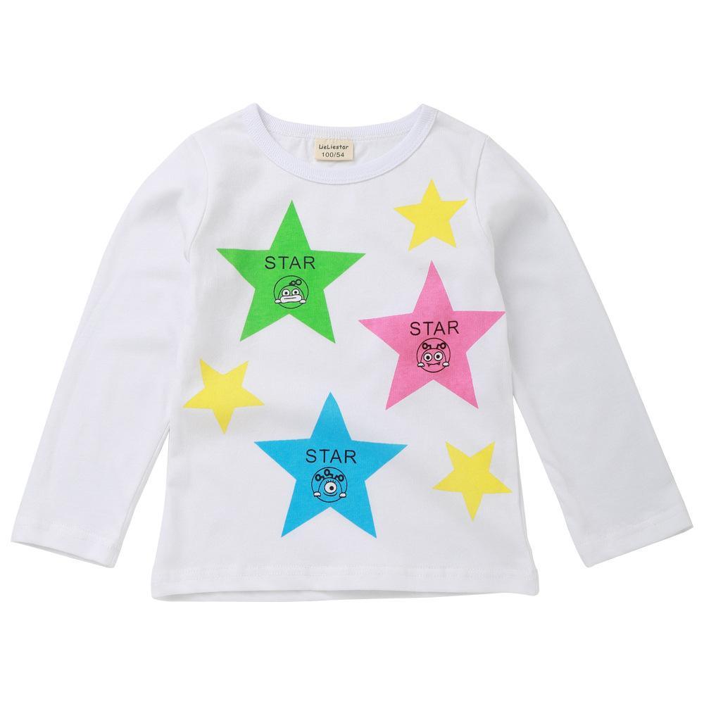 Unisex Cartoon Star Printed Long Sleeve Tops Wholesale - PrettyKid