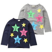 Unisex Cartoon Star Printed Long Sleeve Tops Wholesale - PrettyKid