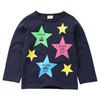 Unisex Cartoon Star Printed Long Sleeve Tops Wholesale - PrettyKid