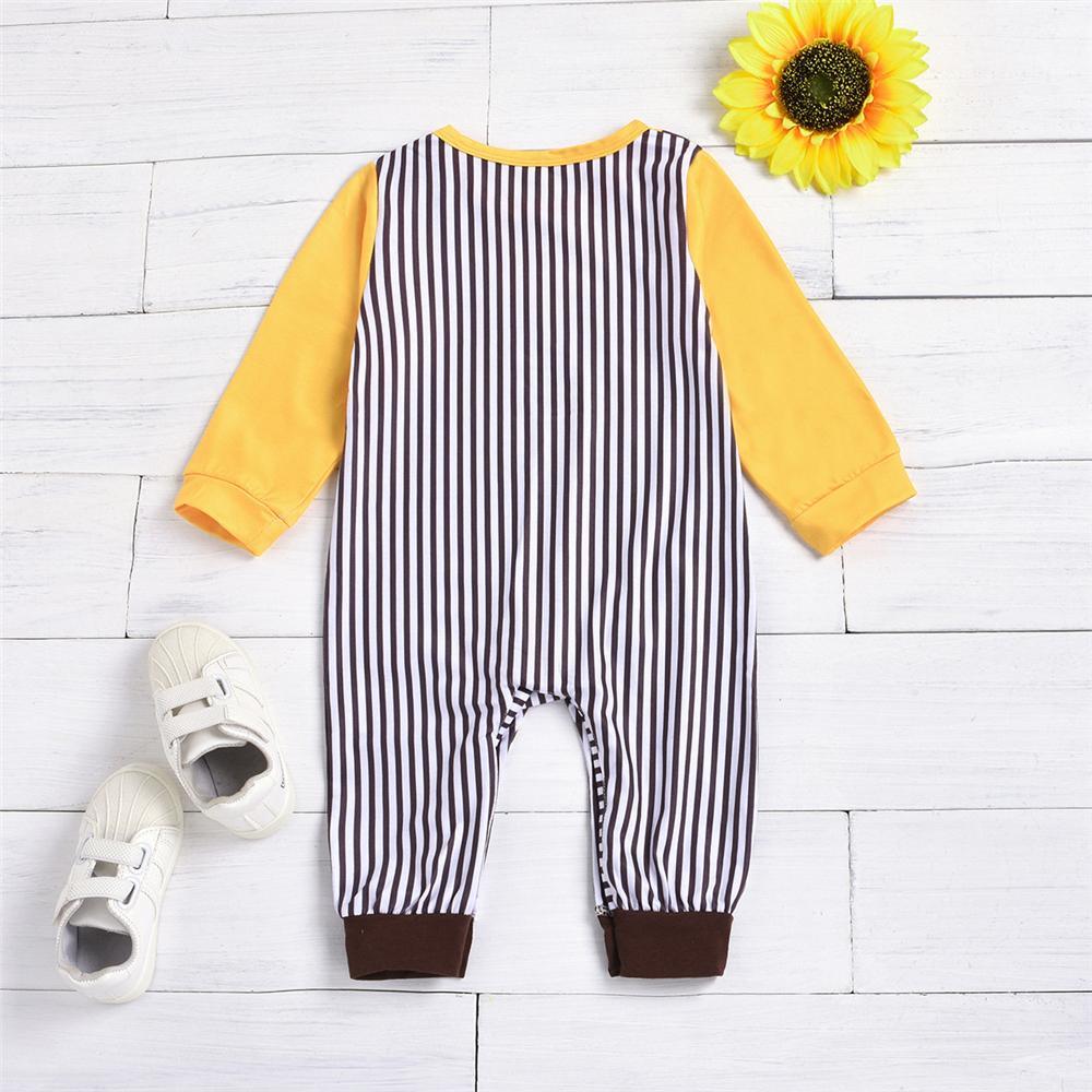 Baby Unisex Cartoon Striped Long-Sleeve Romper Baby Romper Wholesale - PrettyKid