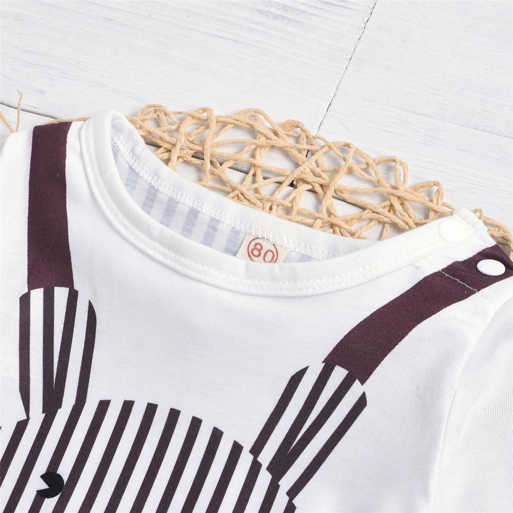 Baby Unisex Cartoon Striped Long-Sleeve Romper Baby Romper Wholesale - PrettyKid