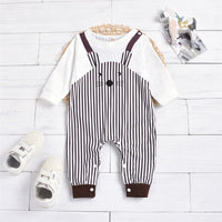 Baby Unisex Cartoon Striped Long-Sleeve Romper Baby Romper Wholesale - PrettyKid