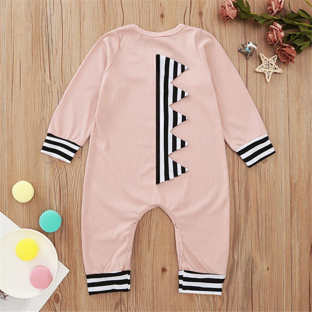 Baby Unisex Cartoon Striped Long Sleeve Romper Wholesale Baby Cloths - PrettyKid