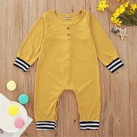 Baby Unisex Cartoon Striped Long Sleeve Romper Wholesale Baby Cloths - PrettyKid