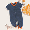 Baby Unisex Cartoon Striped Short Sleeve Cardigan Romper Wholesale clothes Baby in bulk - PrettyKid