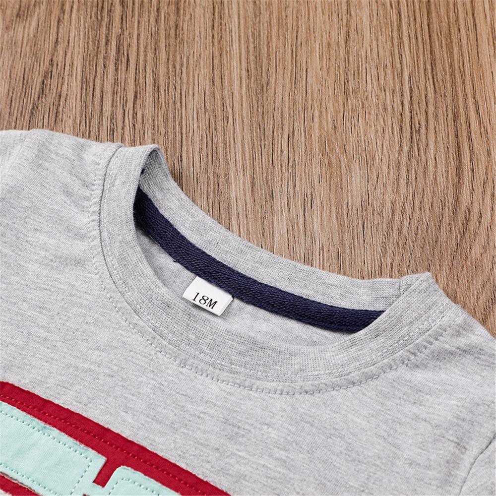 Boys Cartoon Striped Sleeve Long Sleeve T-shirt Boy Clothes Wholesale - PrettyKid