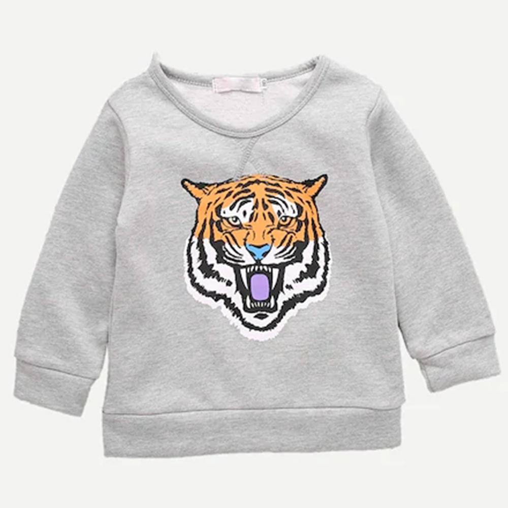 Toddler Boys Cartoon Tiger Long Sleeve Casual Top Wholesale Baby Boy Clothes - PrettyKid