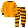 Baby Cartoon Tiger Long Sleeve Top & Striped Pants Wholesale Childrens Pajamas - PrettyKid