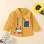 Boys Cartoon Toy Crane Printed Long-Sleeve Shirts Wholesale Boy Clothes - PrettyKid