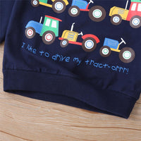 Boys Cartoon Transportation Long Sleeve Casual T-shirt Boys Clothes Wholesale - PrettyKid