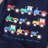 Boys Cartoon Transportation Long Sleeve Casual T-shirt Boys Clothes Wholesale - PrettyKid