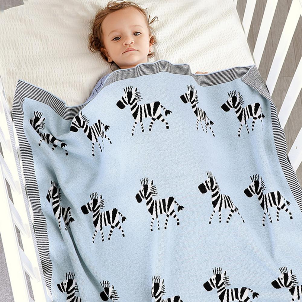 Baby Cartoon Zebra Printed Cotton Baby Blankets Wholesale - PrettyKid