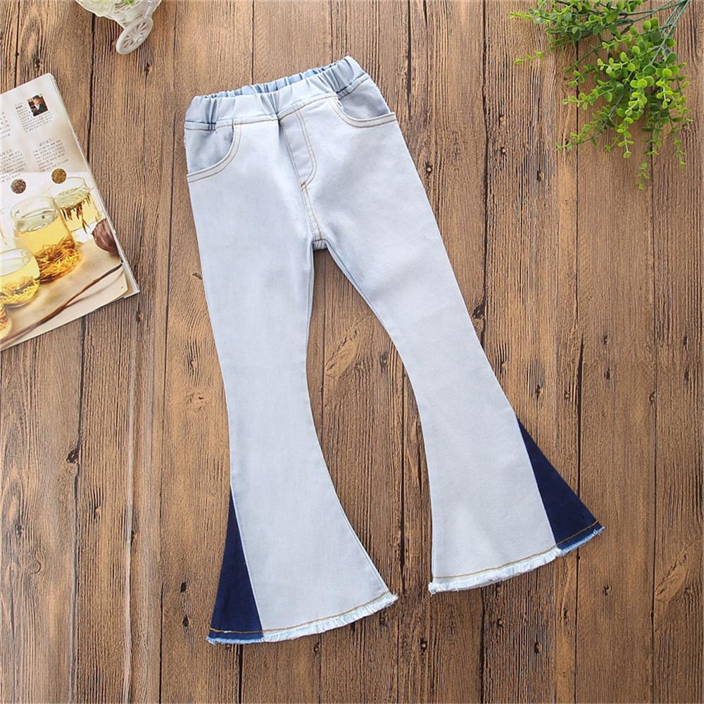Girls Casaul Pocket Flared Jeans Wholesale - PrettyKid