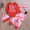 Baby Unisex Casual 4PCS Letter Heart Printed Sets Babywear Wholesale - PrettyKid