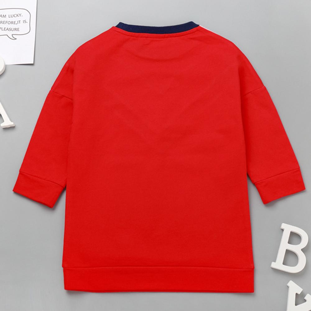 Girls Casual Color Contrast Long Tops Wholesale Kidswear - PrettyKid