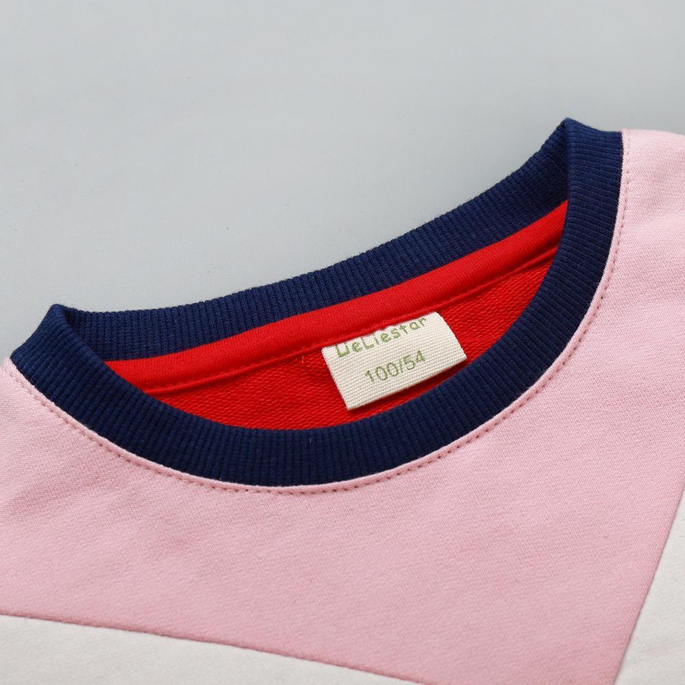 Girls Casual Color Contrast Long Tops Wholesale Kidswear - PrettyKid