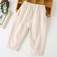 Girls Casual Elastic Waist Solid Trousers Wholesale - PrettyKid