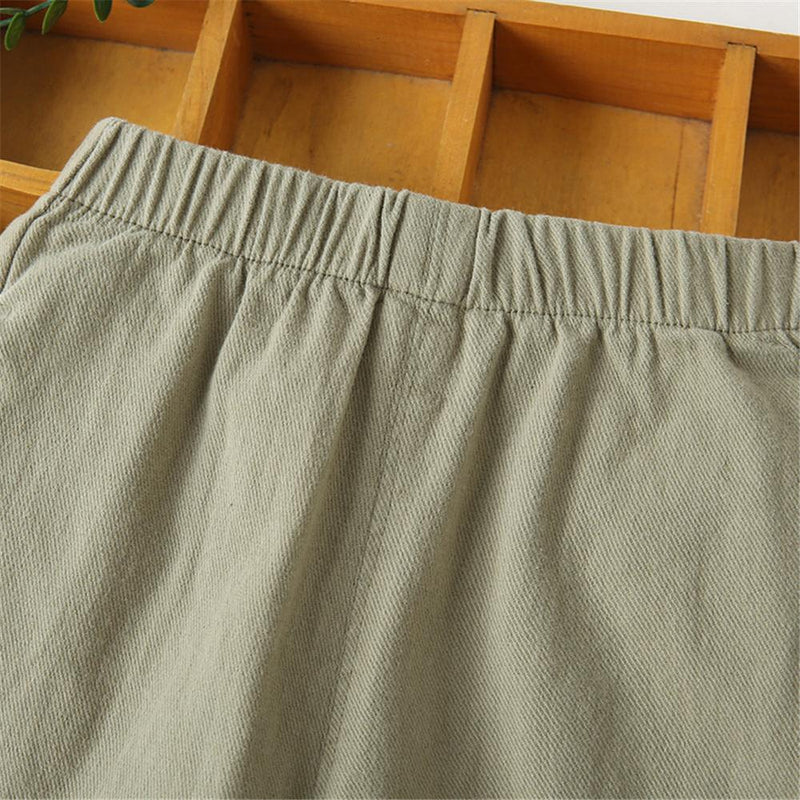 Girls Casual Elastic Waist Solid Trousers Wholesale - PrettyKid