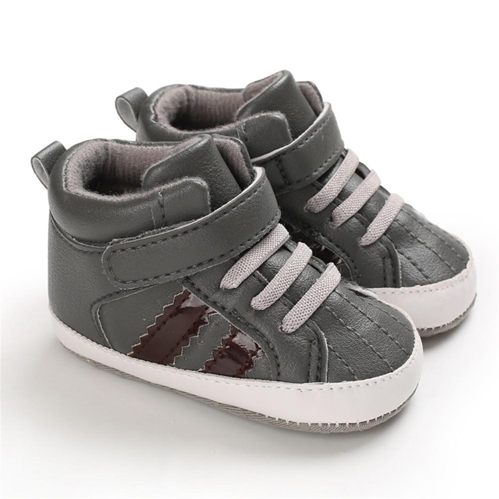 Baby Boys Casual High Top Non-slip Magic Tape Sneakers - PrettyKid