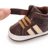 Baby Boys Casual High Top Non-slip Magic Tape Sneakers - PrettyKid