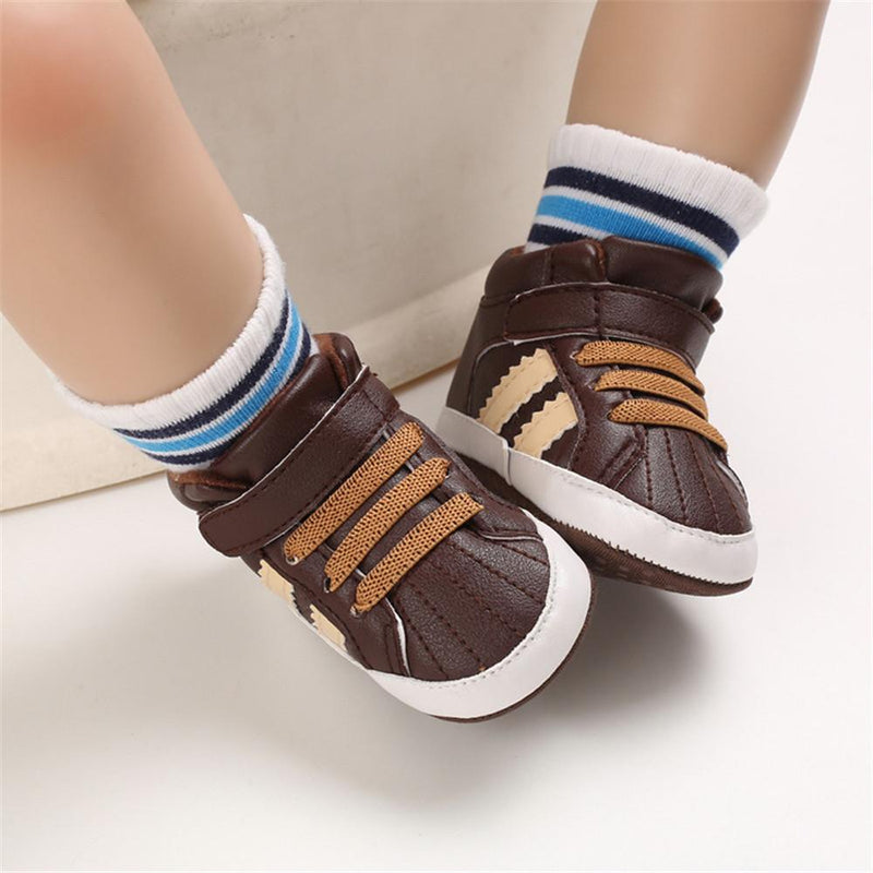 Baby Boys Casual High Top Non-slip Magic Tape Sneakers - PrettyKid