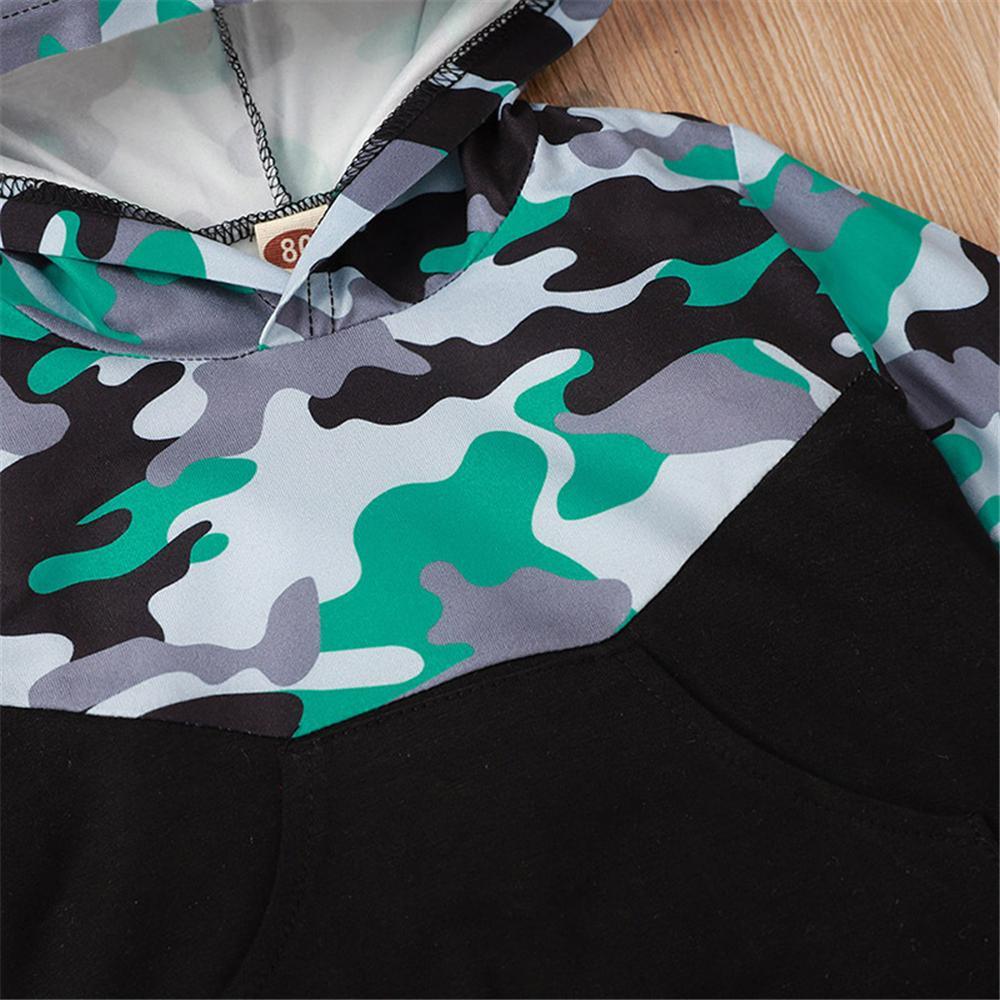 Baby Casual Hooded Long Sleeve Camo Printed Tracksuit Baby Wholesale Clothing - PrettyKid