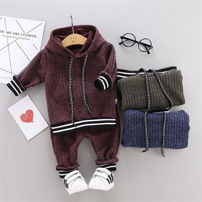 Boys Casual Hooded Long Sleeve Top & Pants - PrettyKid