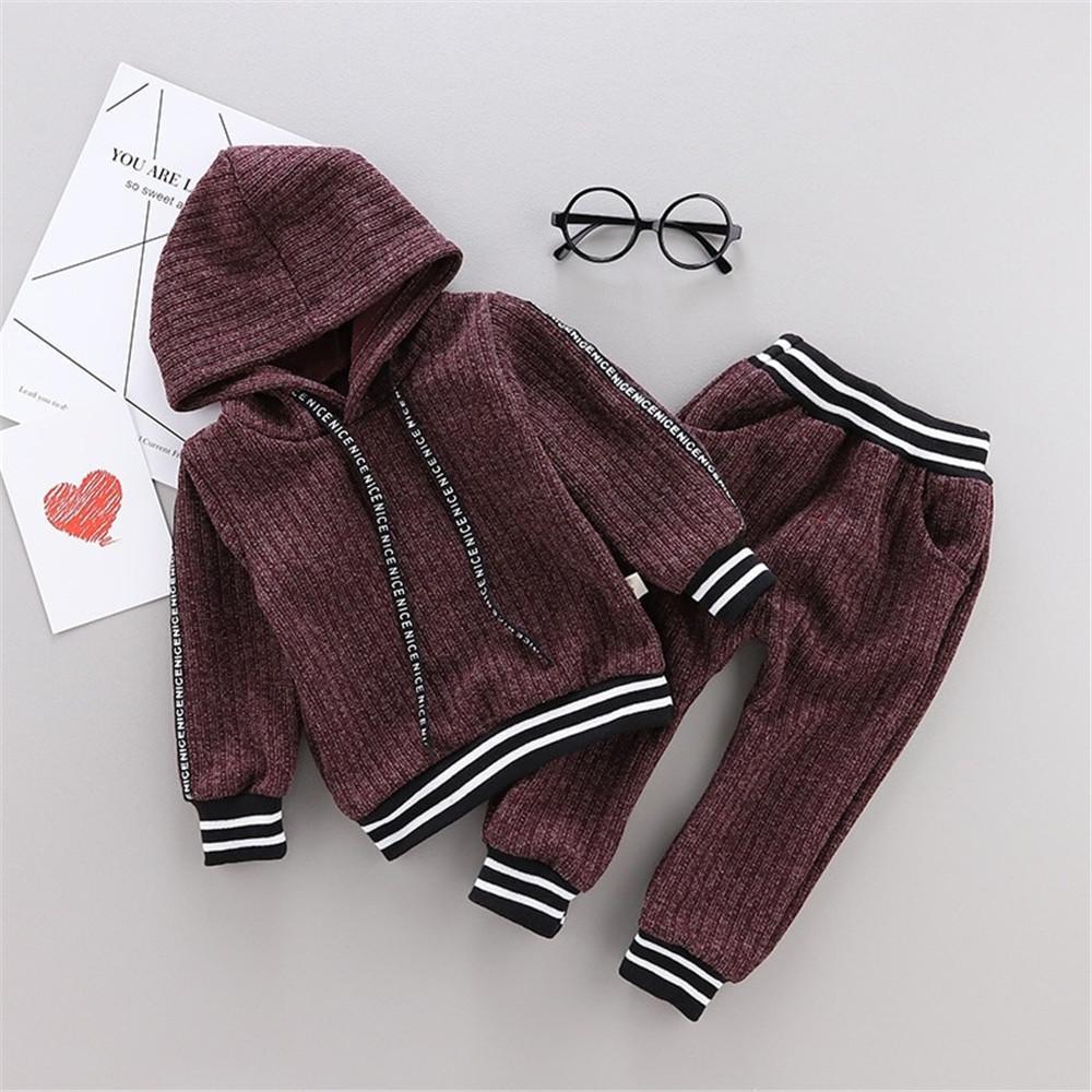 Boys Casual Hooded Long Sleeve Top & Pants - PrettyKid