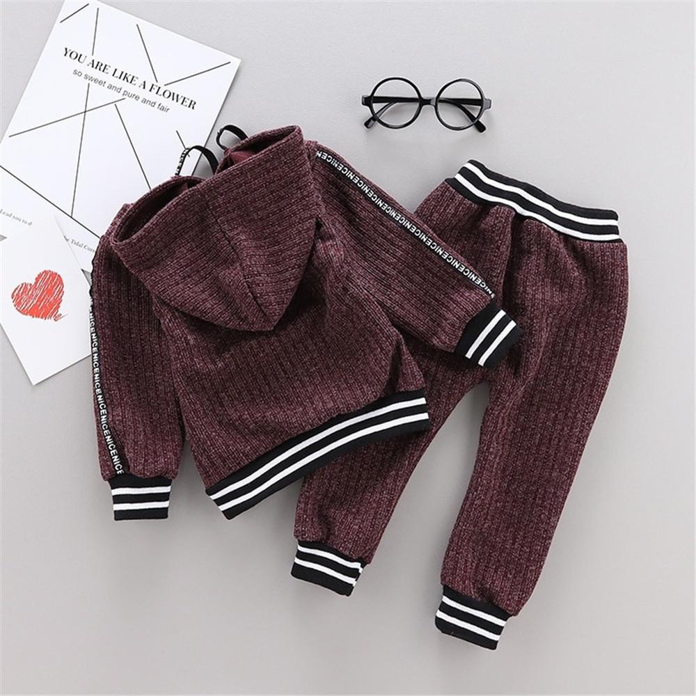 Boys Casual Hooded Long Sleeve Top & Pants - PrettyKid