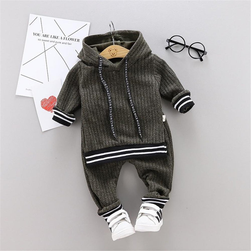 Boys Casual Hooded Long Sleeve Top & Pants - PrettyKid