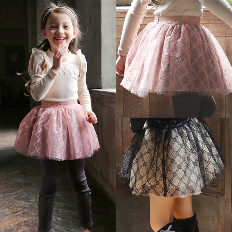 Girls Casual Lace Floral Skirt - PrettyKid