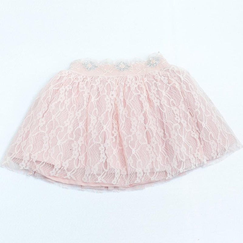 Girls Casual Lace Floral Skirt - PrettyKid