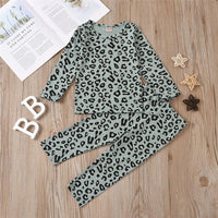 Toddler Girls Leopard Long Sleeve Top & Pants Wholesale Girls Clothing - PrettyKid