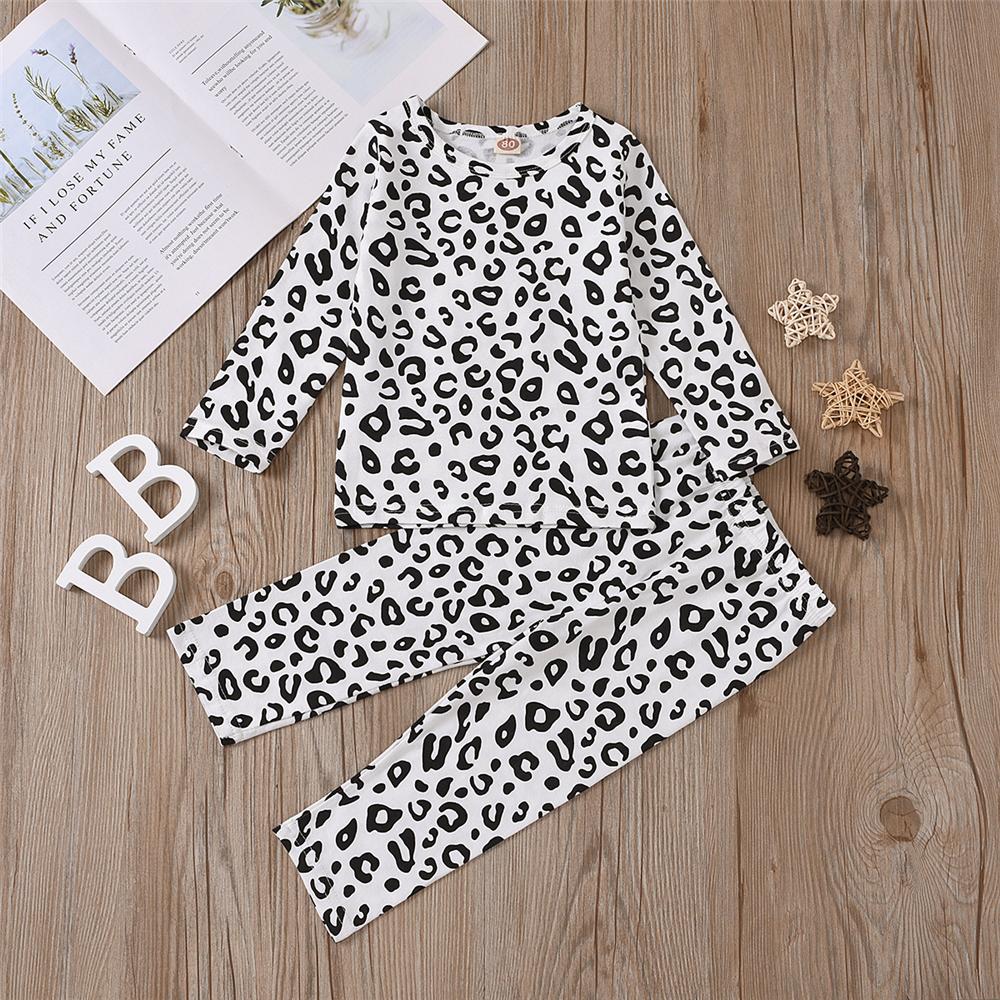 Toddler Girls Leopard Long Sleeve Top & Pants Wholesale Girls Clothing - PrettyKid