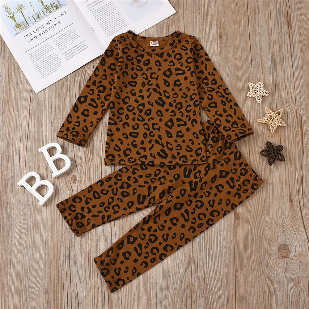 Toddler Girls Leopard Long Sleeve Top & Pants Wholesale Girls Clothing - PrettyKid