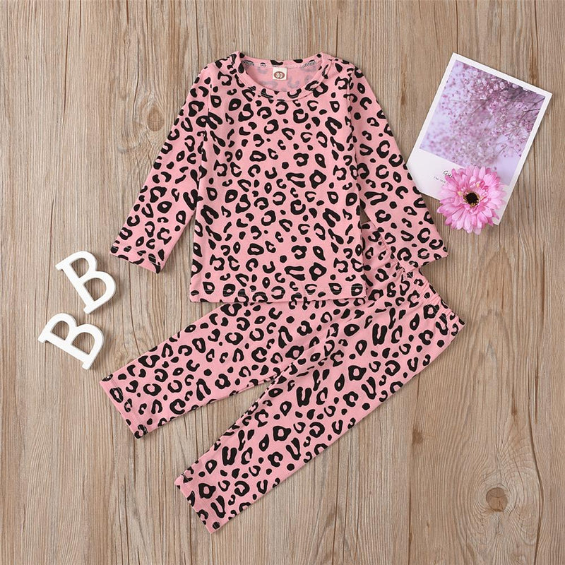 Toddler Girls Leopard Long Sleeve Top & Pants Wholesale Girls Clothing - PrettyKid