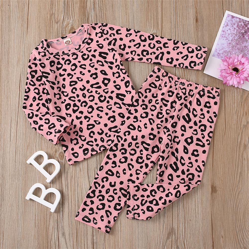 Toddler Girls Leopard Long Sleeve Top & Pants Wholesale Girls Clothing - PrettyKid