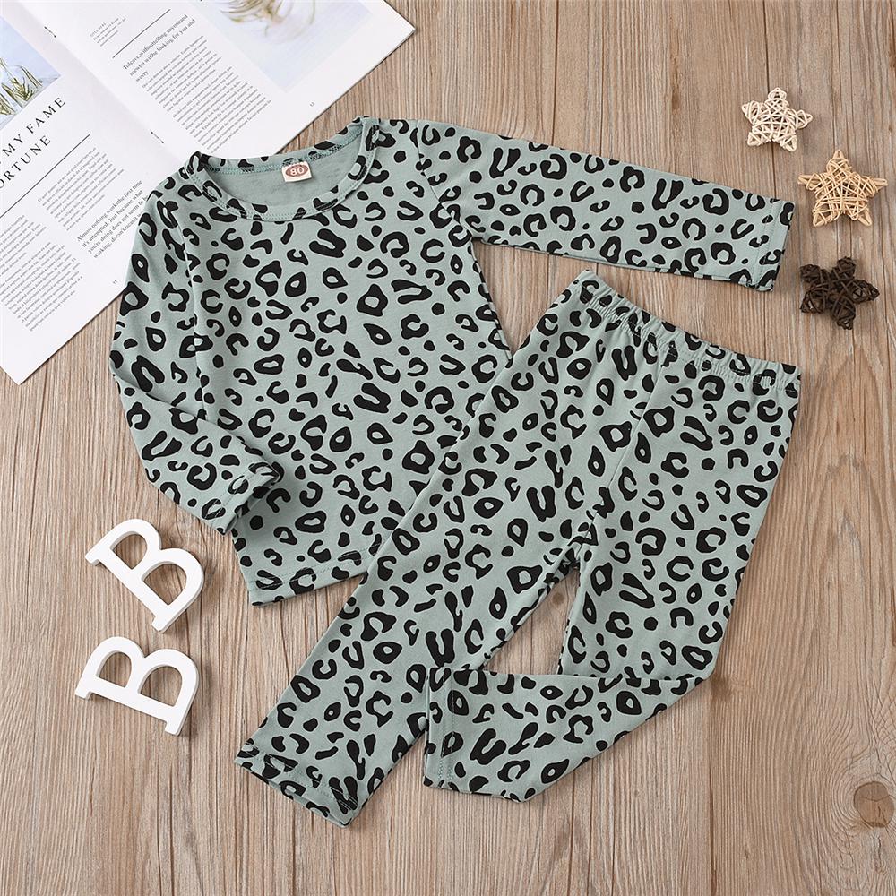 Toddler Girls Leopard Long Sleeve Top & Pants Wholesale Girls Clothing - PrettyKid