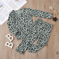 Toddler Girls Leopard Long Sleeve Top & Pants Wholesale Girls Clothing - PrettyKid