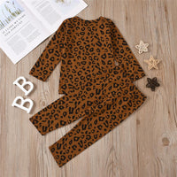 Toddler Girls Leopard Long Sleeve Top & Pants Wholesale Girls Clothing - PrettyKid