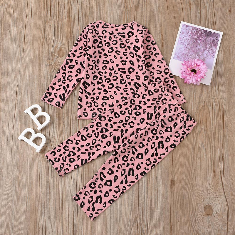 Toddler Girls Leopard Long Sleeve Top & Pants Wholesale Girls Clothing - PrettyKid