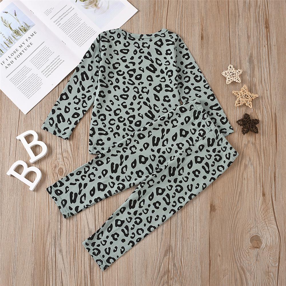 Toddler Girls Leopard Long Sleeve Top & Pants Wholesale Girls Clothing - PrettyKid