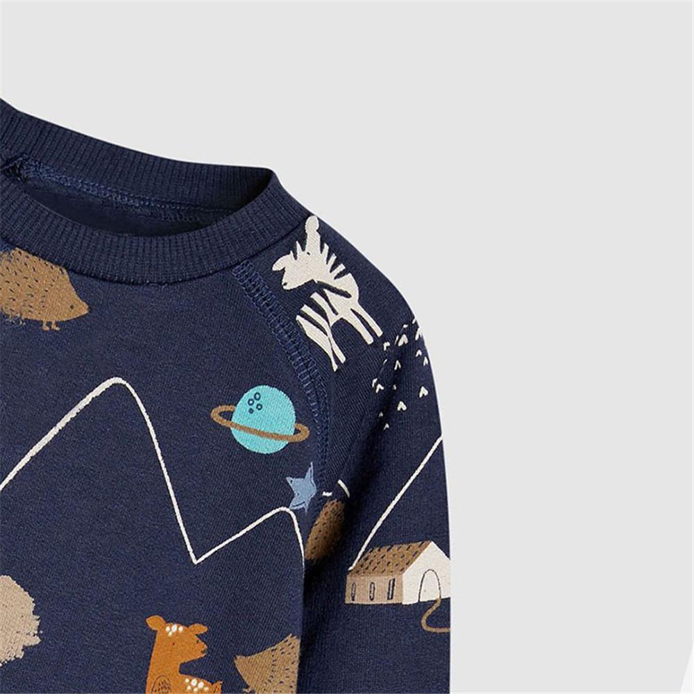 Boys Casual Long Sleeve Cartoon Printed Jumper - PrettyKid