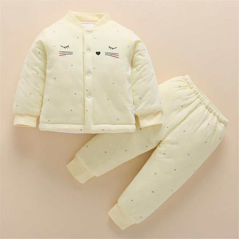 Baby Casual Long Sleeve Cute Cardigan Top & Pants Baby Outfits - PrettyKid