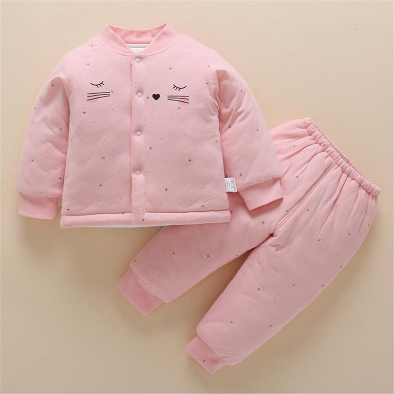 Baby Casual Long Sleeve Cute Cardigan Top & Pants Baby Outfits - PrettyKid