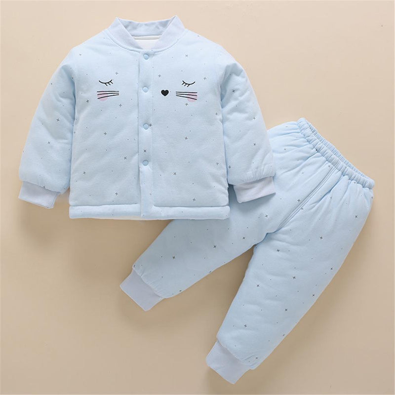 Baby Casual Long Sleeve Cute Cardigan Top & Pants Baby Outfits - PrettyKid